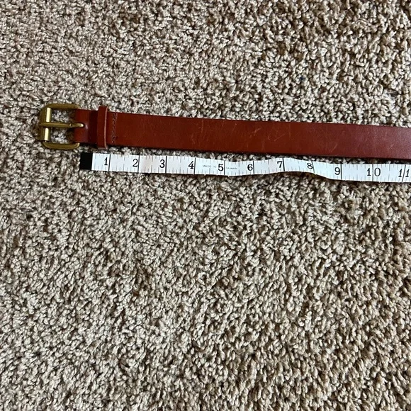 Calvin Klein Brown Leather Belt with Brass Buckle - Picture 8 of 11